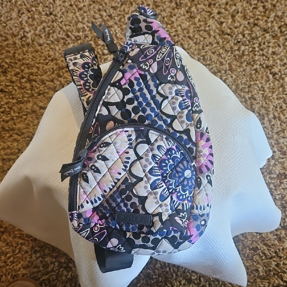 Vera Bradley Floral Patterned Sling Bag Adjustable Strap